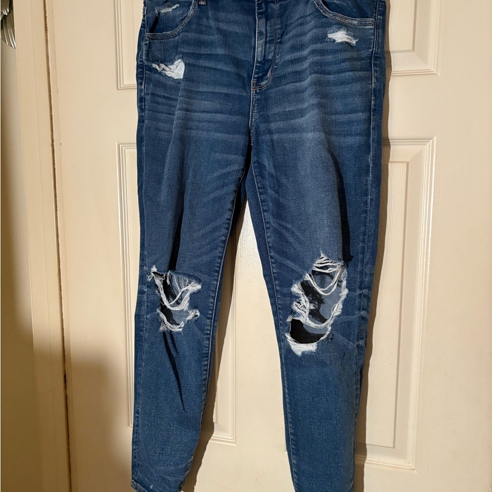 Distressed Blue Jeans